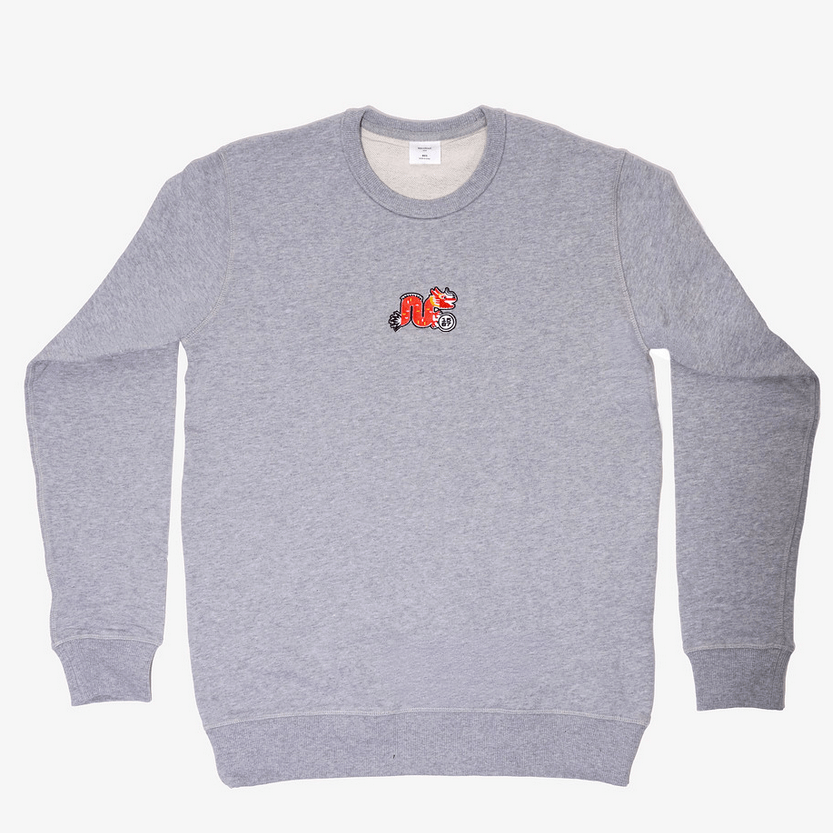 Dragon Patch Crew Gray